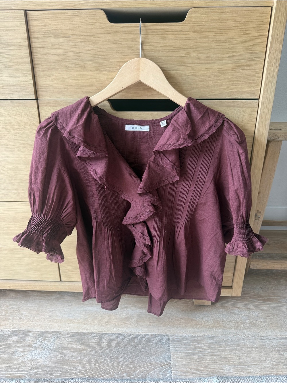 Doen Henri Ruffled Blouse Dahlia Color Size XXS